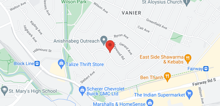 map of 222 Woodhaven Road
